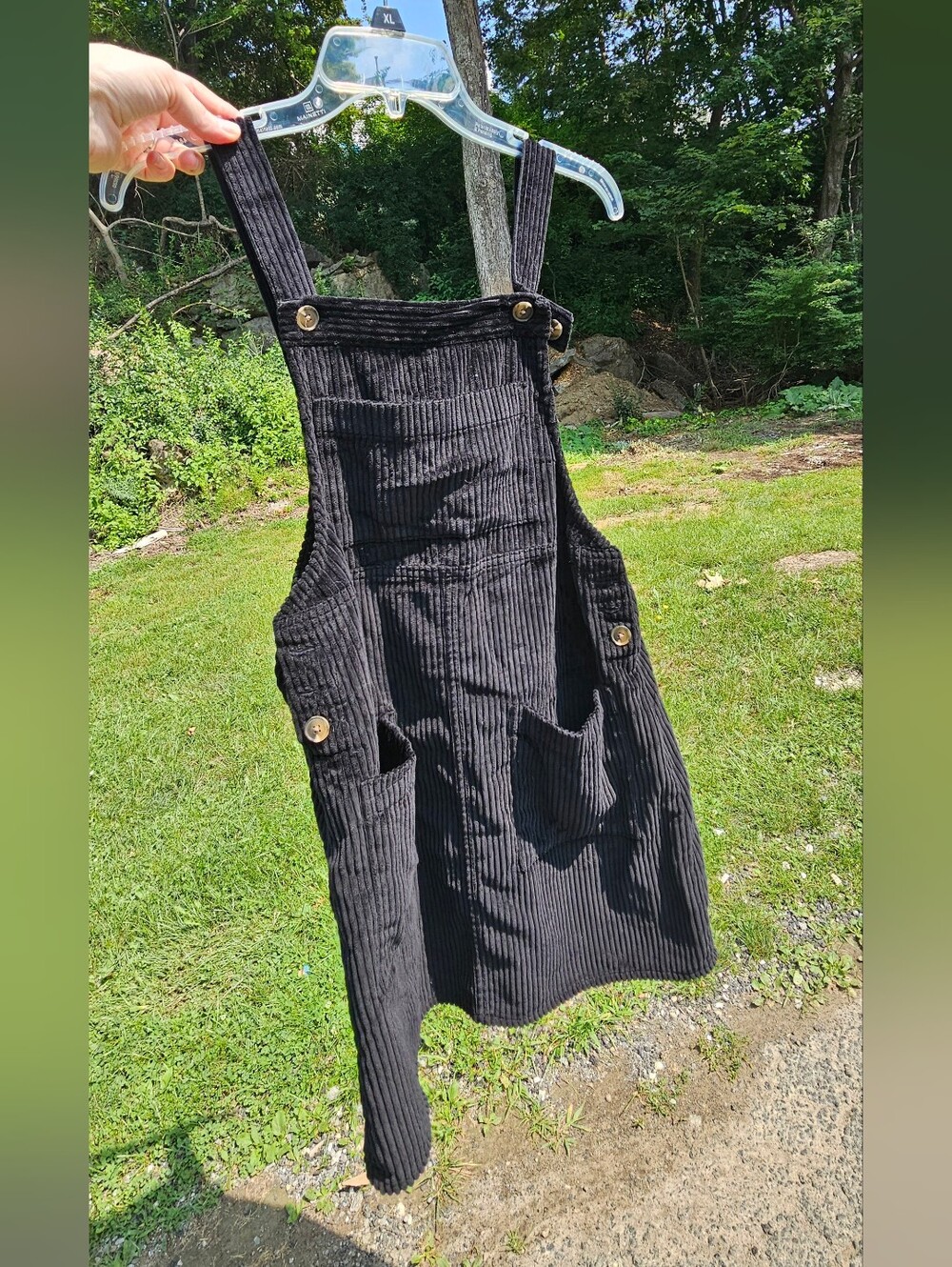 Wild Fable Black Corduroy Overall Shorts (Shortalls)